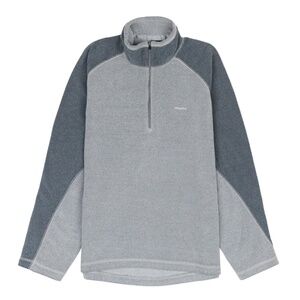 ❤️ PATAGONIA El Cap Mid Gray heather 1/4 zip Fleece Pullover E2